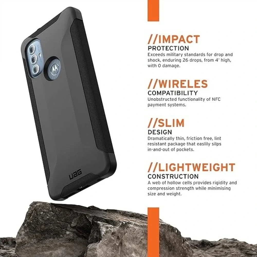 Urban Armor Gear for Motorola Moto G Power 2022 Black Shockproof Rugged Cover